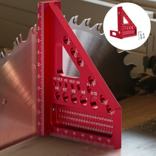 Winkellineal Aluminium mit Mehrfachwinkel-Funktion