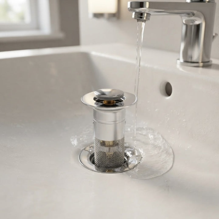 Stainless Steel Drain Filter — The Solution Against Hair Clogs in the Sink