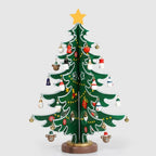 Advent calendar with wooden Christmas tree to decorate, 24 wooden ornaments