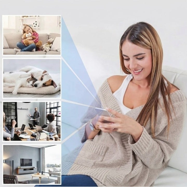 Mini surveillance camera with swivel arm – Wi-Fi and AI detection