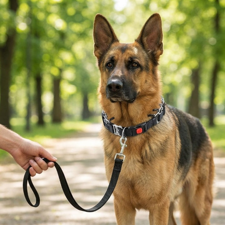 Hundetraining Halsband mit Schnellverschluss und Chromkette