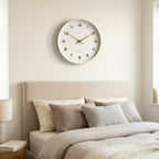 Silent wooden wall clock with quartz movement, Ø 25/30 cm, rose gold hands, Scandinavian design