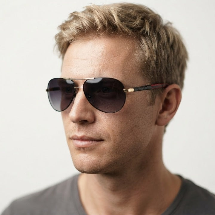 Herren Sonnenbrille Vintage Aviator Polarisiert mit UV400 Schutz