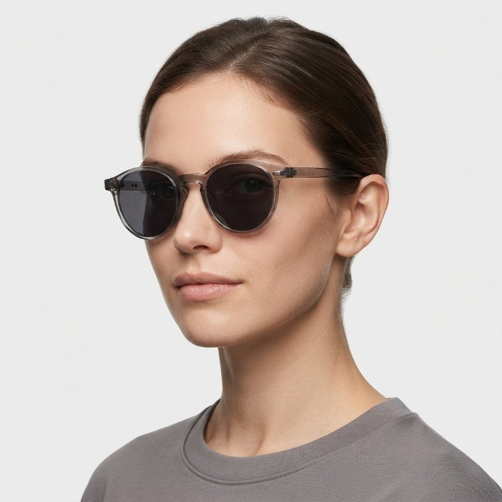 Round polycarbonate sunglasses with UV400 & polarization, 139 mm, retro design, 4 colors