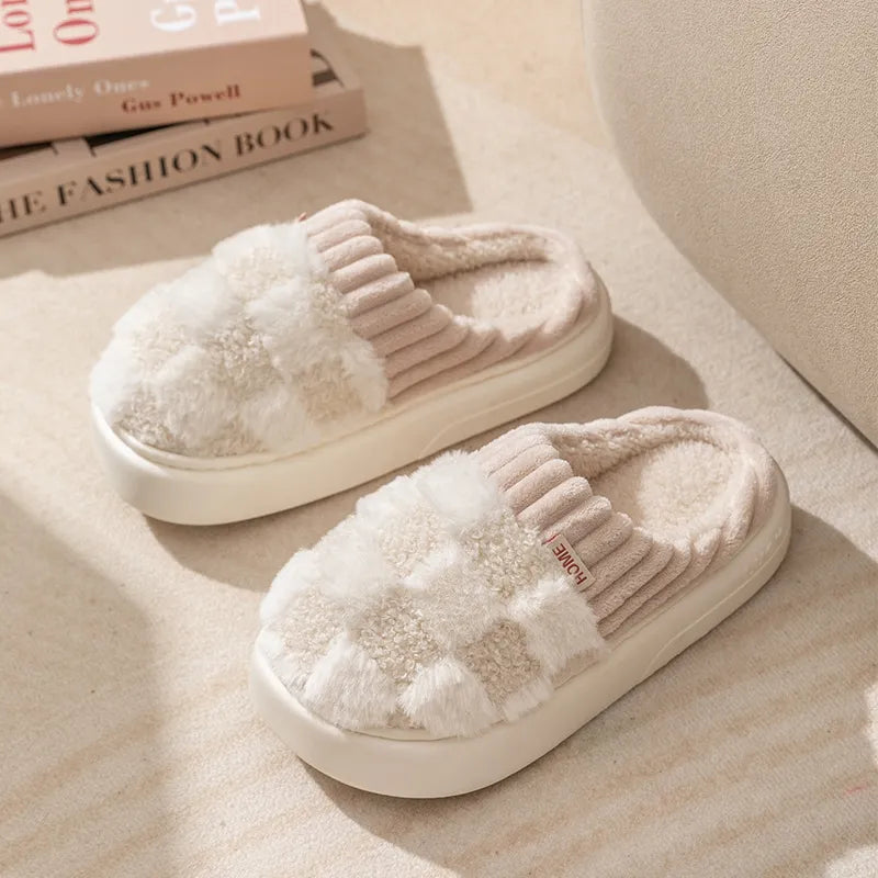 Cozy Slippers with Thick Soft Sole – Warm & Non-Slip
