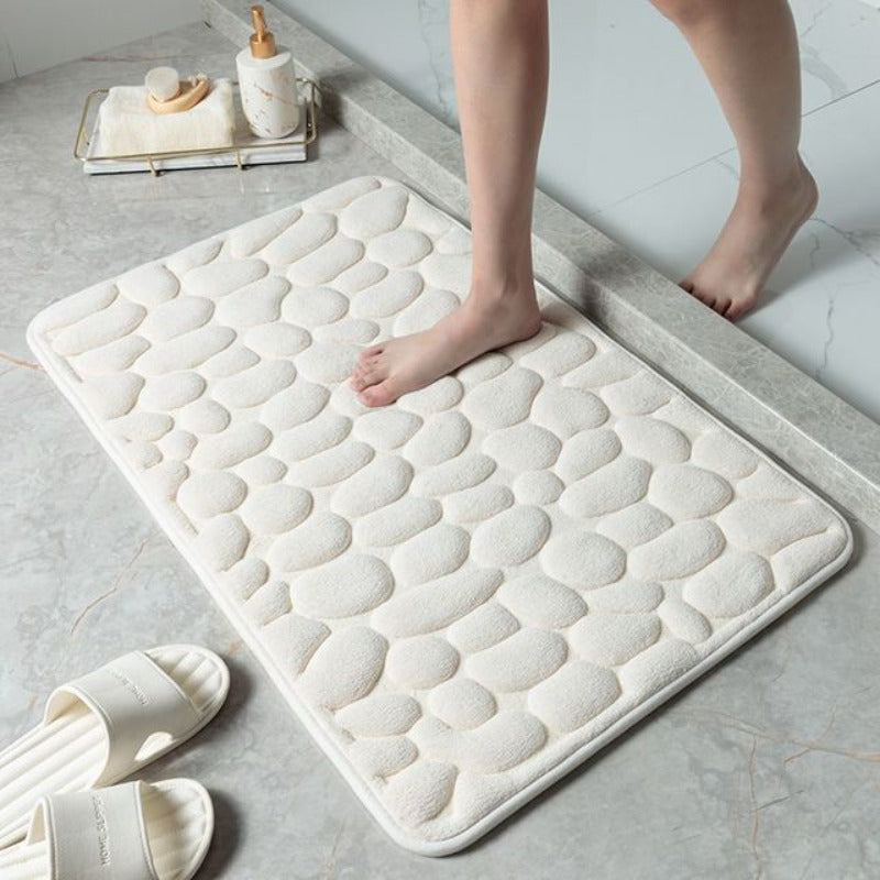 Memory Foam Badematte mit Kieselstein-Design