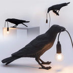 Raben-Tischlampe – Künstlerisches Design mit warmem Licht