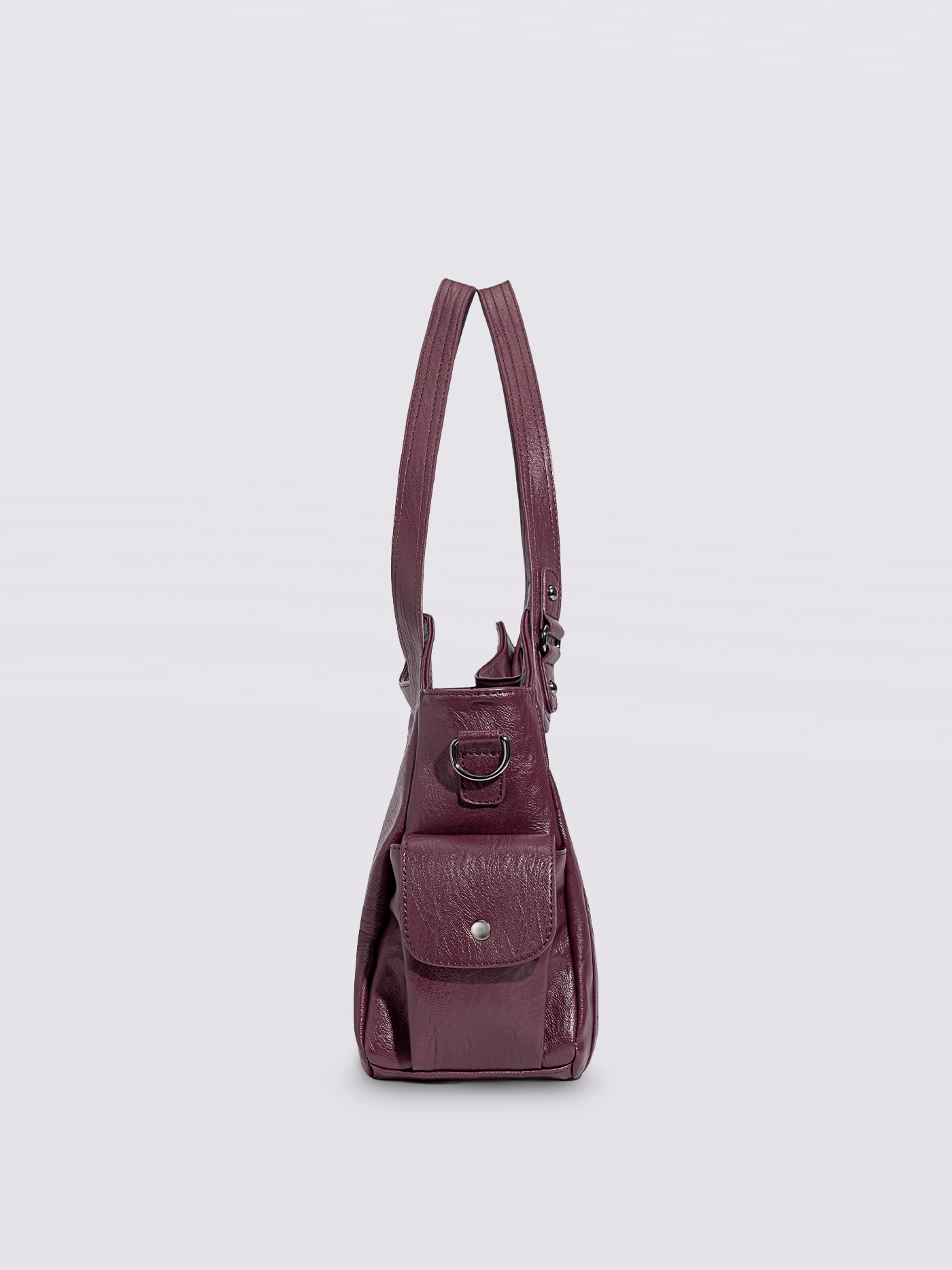 Handtasche mit Reißverschlusstaschen und abnehmbarem Trageriemen