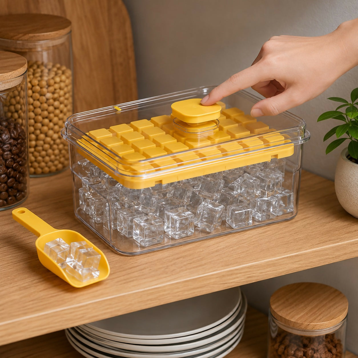 Eiswürfelform mit Aufbewahrungsbox und Schaufel
